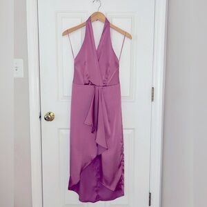 fab'rik Purple Wrap-style Cocktail Dress